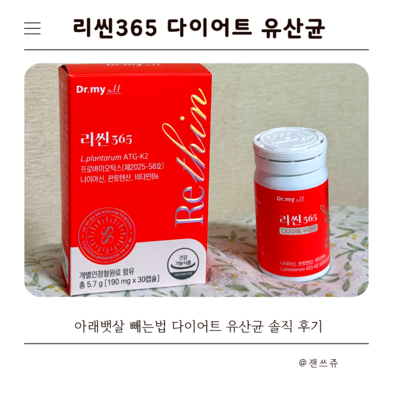 아래뱃살 빼는법 고민될 때 선택한 리씬365 다이어트 유산균 솔직 후기