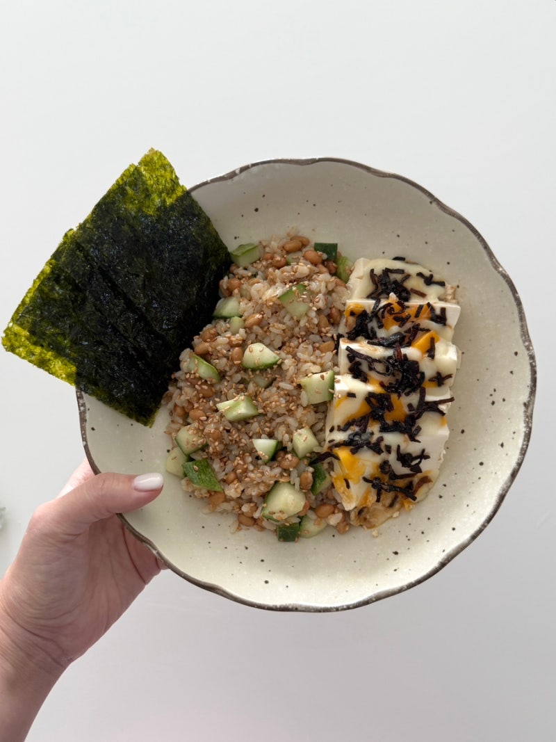 [낫또 맛있게 먹는법] 오이김밥, 시오콘부 치즈 두부 /다이어트 한끼로 훌륭/