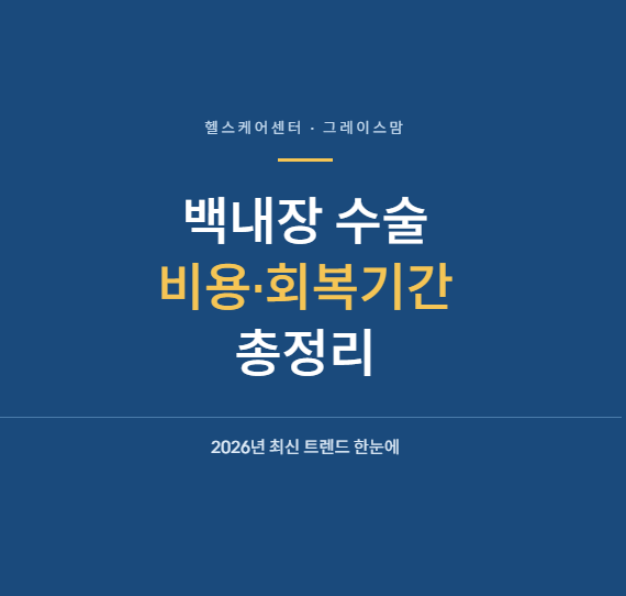 백내장 수술 시기부터 비용·회복기간까지, 2026년 최신 정보 총정리