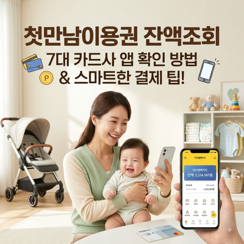 첫만남이용권 잔액조회 카드사 앱 1분 확인법과 잔액 초과 결제 주의사항