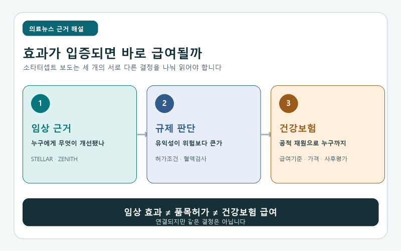 폐동맥고혈압 신약은 효과가 입증되면 곧바로 쓸 수 있을까｜소타터셉트 근거와 ‘550일’ ....