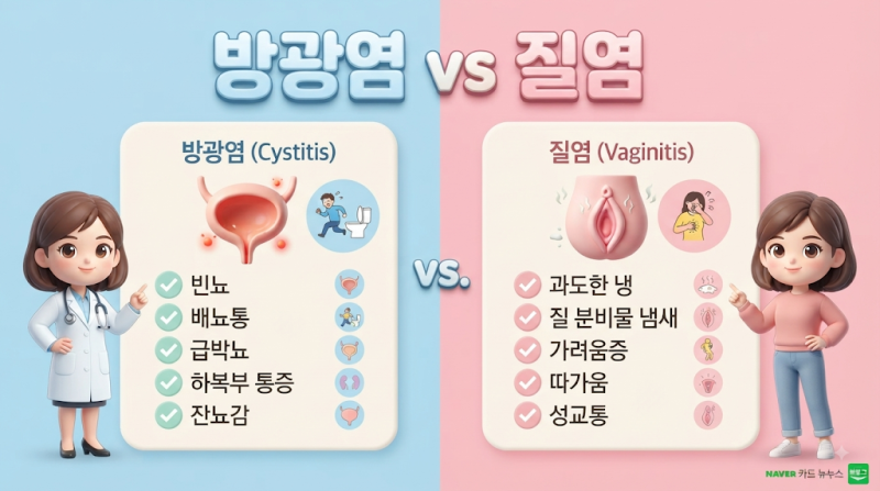 소변 볼 때 따갑다면 방광염일까, 질염일까? 증상으로 구별하는 핵심 차이