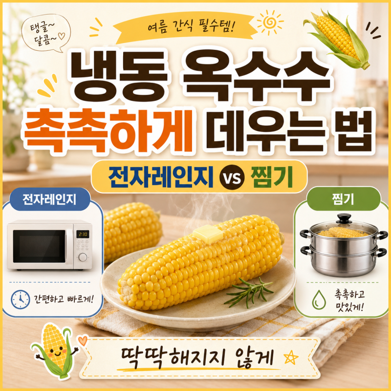 냉동 옥수수 데우는 법, 딱딱해지지 않게 촉촉하게 먹는 방법