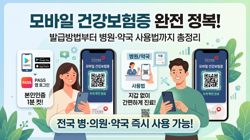 모바일건강보험증 발급 방법 및 사용방법 완전 정복!