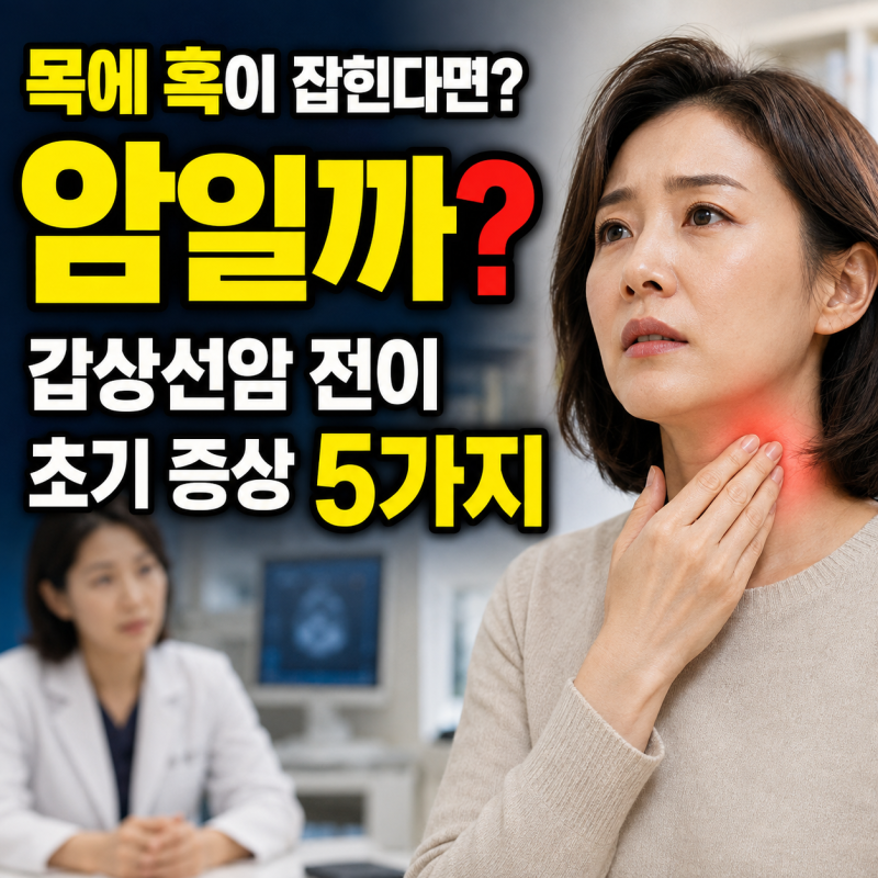 “목에 혹이 잡힌다면? 암일까?” 50대 여성 갑상선암전이 초기 증상 5가지