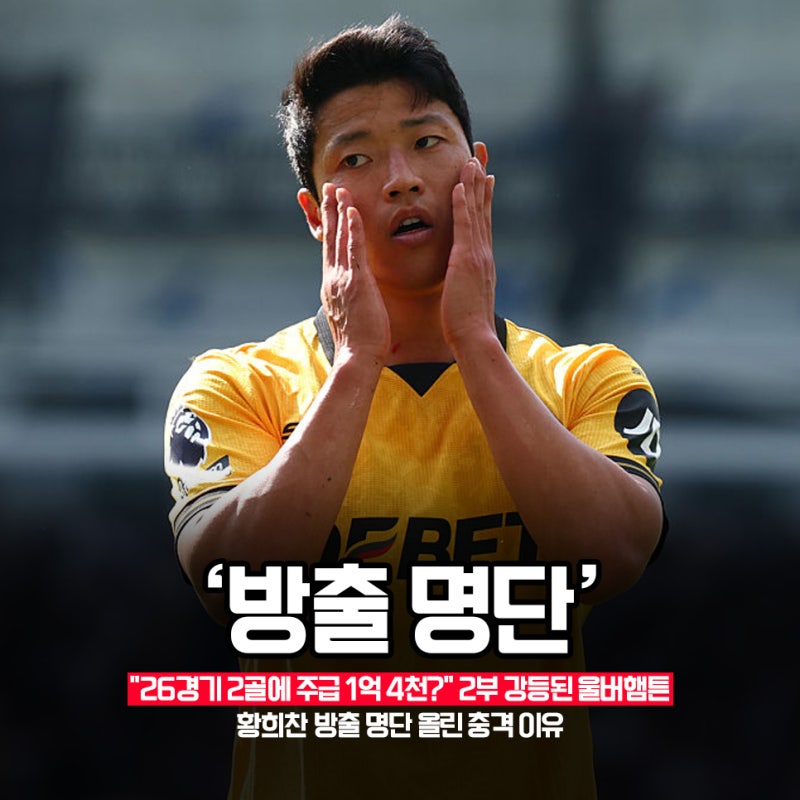"26경기 2득점의 고액연봉자" 울버햄튼은 이런 공격수가 필요없다 황희찬 방출 명단
