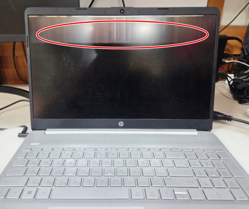 전원은 켜지는데 화면이 잘 안보이는 노트북, HP 15s-eq1158AU 성남에서 급하게 당일 수리로 해....