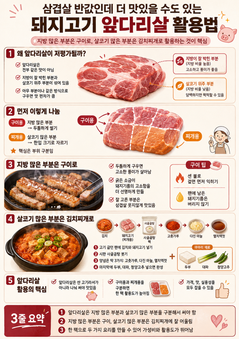 삼겹살만 사 먹었다면 손해, 의외로 맛있는 돼지고기 앞다리살 활용법