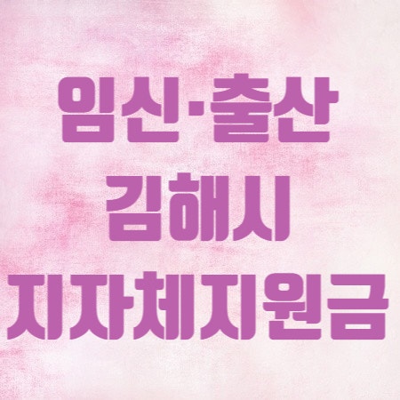 임신정보 | 꼭 챙겨야할 임신, 출산관련 김해시 지자체지원금