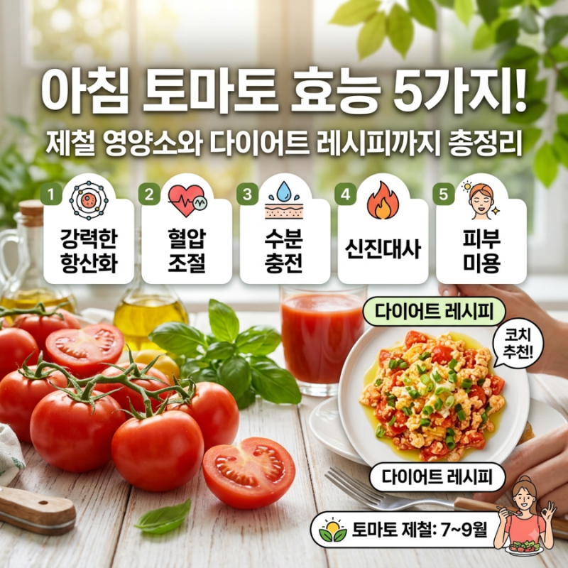 아침 토마토 효능 5가지!영양소와 다이어트 레시피까지 총정리
