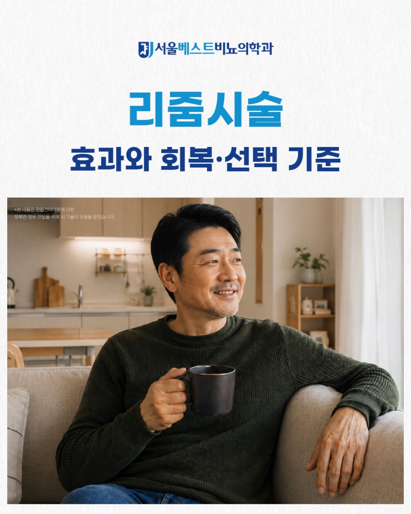리줌시술, 누구에게 맞을까요? 전립선비대증 효과·회복·성기능과 선택 기준｜서울베스트비....