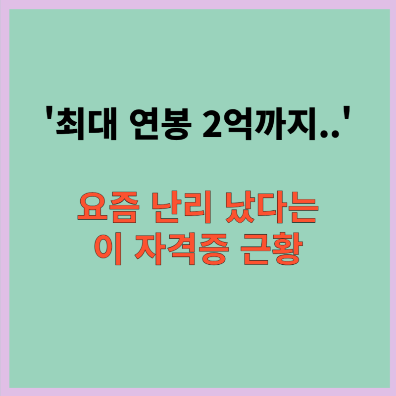 '최대 연봉 2억까지..' 요즘 난리 났다는 이 자격증 근황