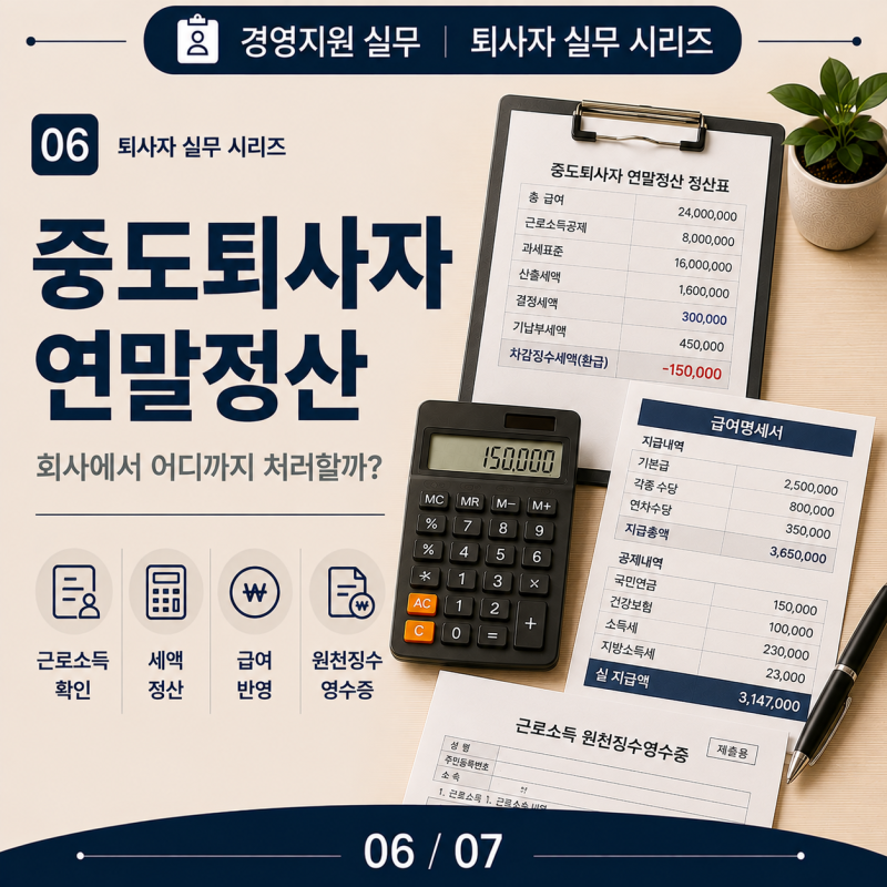 중도퇴사자 연말정산 방법 | 회사에서 어디까지 처리할까?