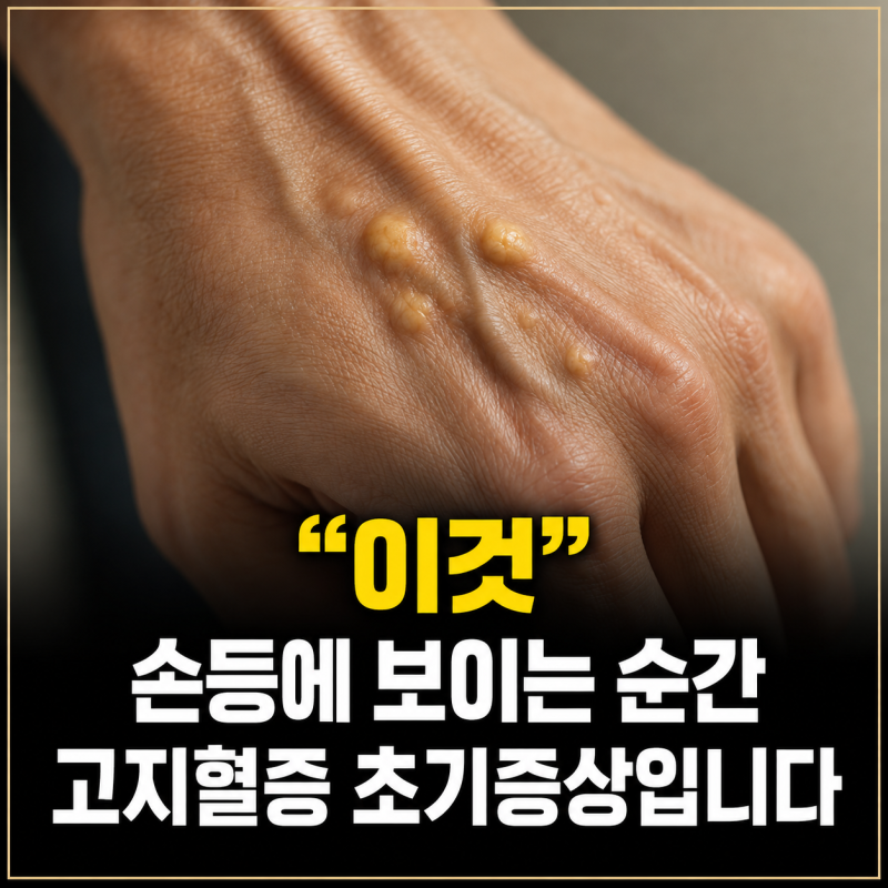 "이것" 손등에 보이는 순간 고지혈증 초기증상입니다.