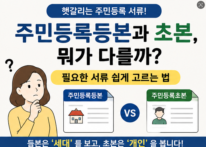 주민등록등본 초본 차이, 제출할 때 어떤 서류가 필요할까
