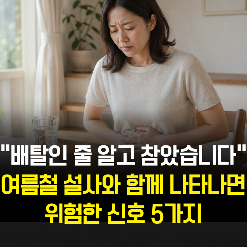 “배탈인 줄 알고 참았습니다” 여름철 설사와 함께 나타나면 위험한 신호 5가지