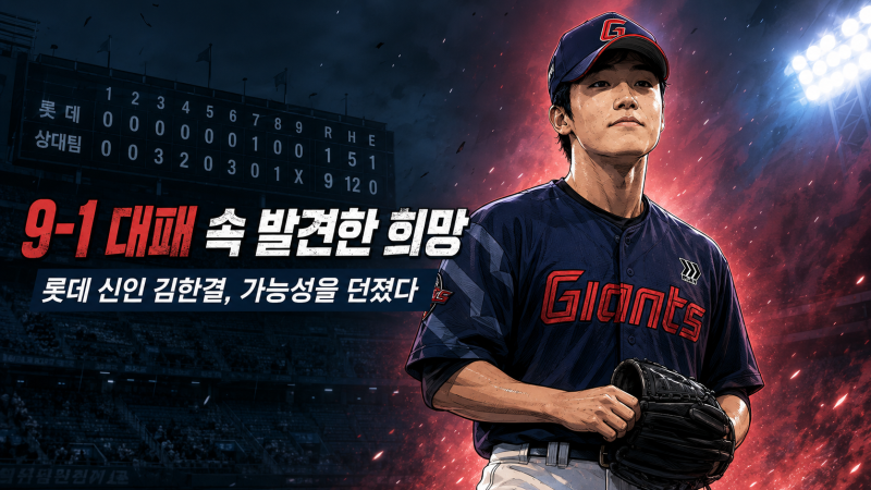 [KBO] 9-1 대패 속에서 발견한 희망…롯데 신인 김한결, 가능성을 던졌다