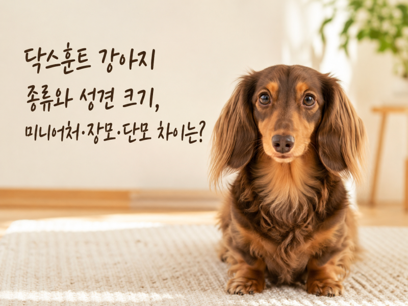 닥스훈트 강아지 종류와 성견 크기, 미니어처·장모·단모 차이는?