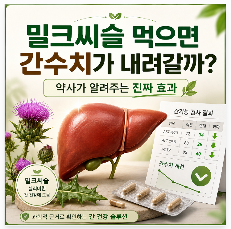밀크씨슬 먹으면 간수치가 내려갈까? 약사가 알려주는 진짜 효과