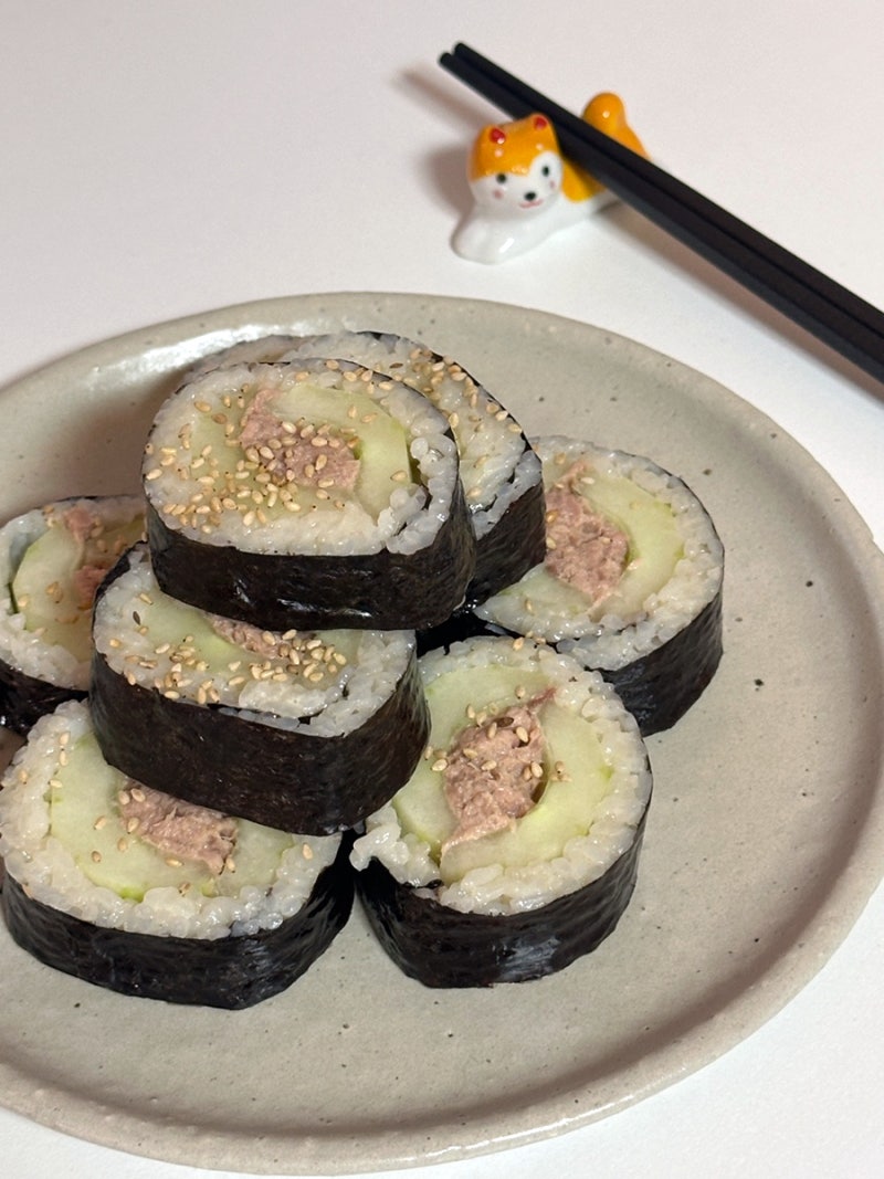 통오이참치김밥 만들기 아삭함 가득한 다이어트 한 끼 메뉴