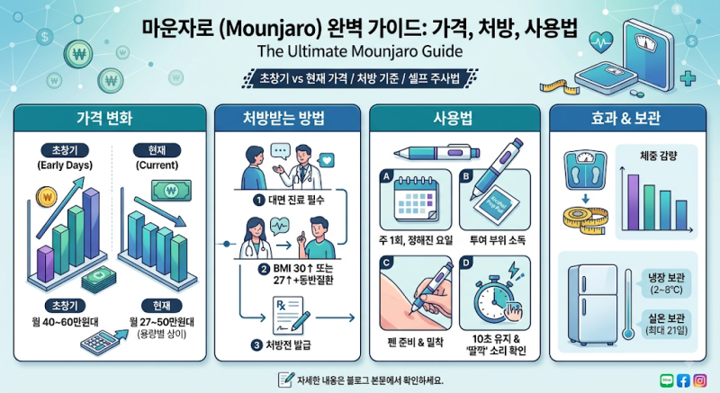 "마운자로 얼마예요?" 초기 출시가부터 현재 비급여 가격, 처방 조건까지 싹 다 정리!
