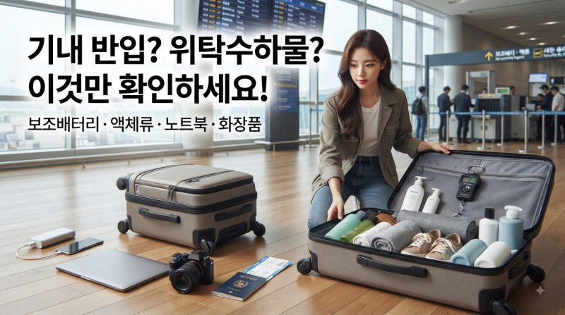 해외여행 짐 싸기 전 필독! 기내 반입 vs 위탁수하물 규정 총정리｜보조배터리·액체·노트북....