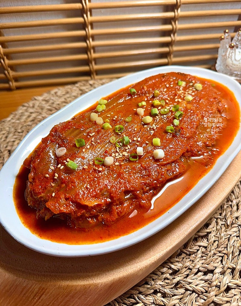 들기름 묵은지김치찜 레시피 고기없는 김치찜