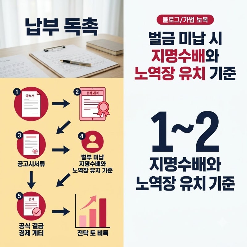 벌금 미납 시 지명수배와 노역장 유치 기준, 정말 바로 체포될까?