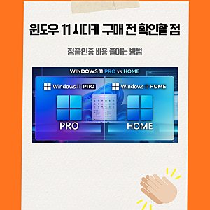 윈도우 11 시디키 구매 전 확인할 점, 정품인증 비용 줄이는 방법