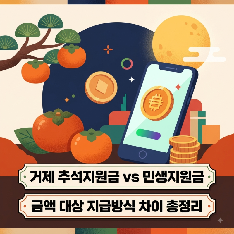 거제 추석 지원금과 민생지원금 차이( 지급 대상, 지급액, 지급 방식 핵심정리)
