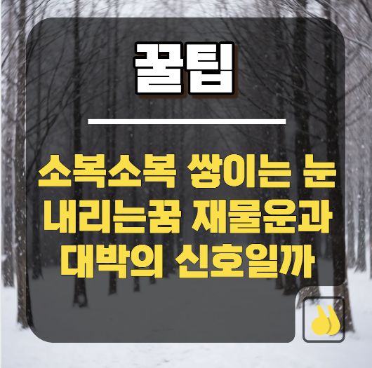 소복소복 쌓이는 눈내리는꿈 재물운과 대박의 신호일까