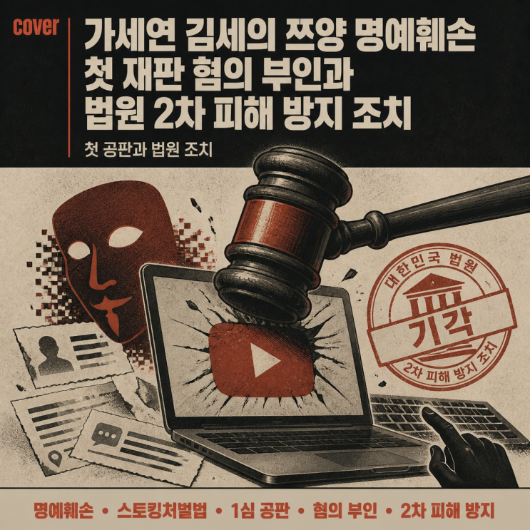 가세연 <b>김세의</b> 쯔양 <b>명예훼손</b> 첫 재판 혐의 부인과 법원 2차 피해 방....