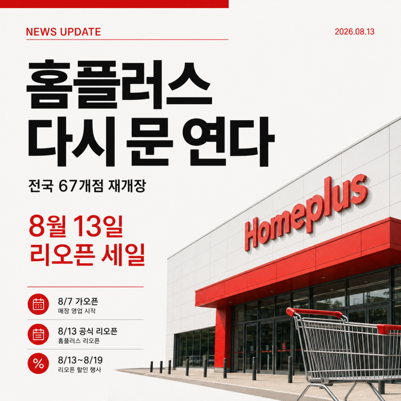 홈플러스 재개장하면 세일도 할까? 매장 리스트·날짜·할인 혜택 정리