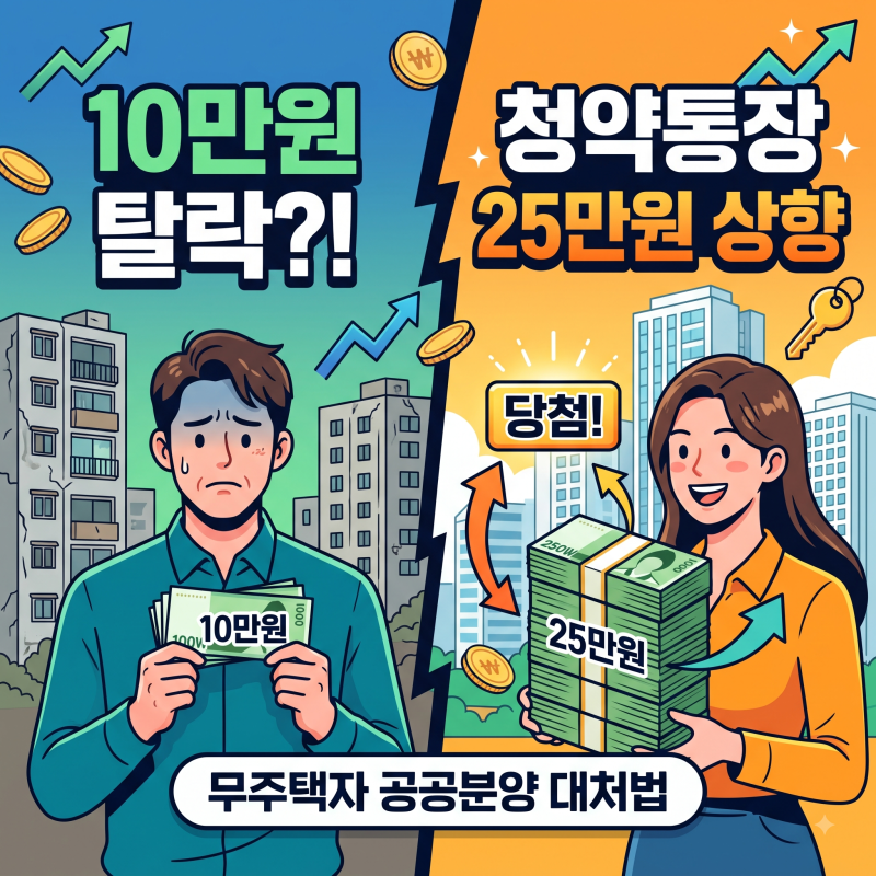10만원 넣으면 탈락? 청약통장 25만원 상향 무주택자 공공분양 대처법