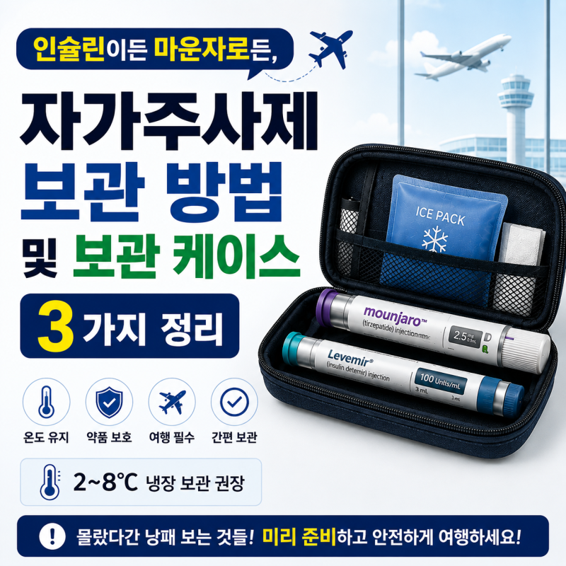 인슐린이든 마운자로든, 자가주사제 보관 방법 및 보관 케이스 3가지 정리
