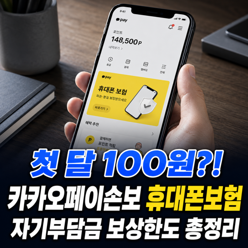 "첫 달 100원?!" 카카오페이손보 휴대폰보험 자기부담금 보상한도 총정리