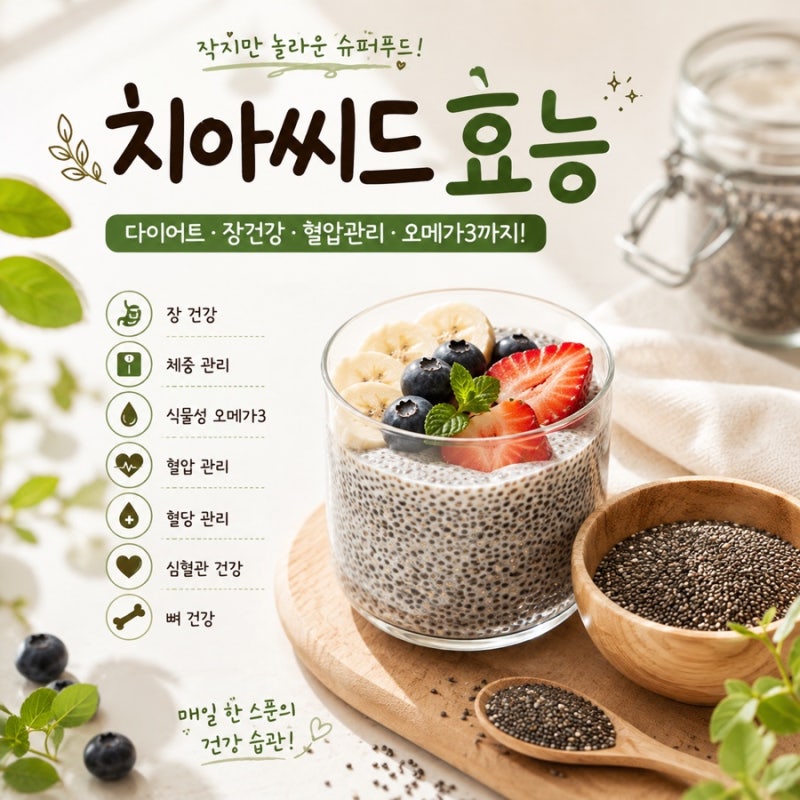 치아씨드효능 총정리｜다이어트·변비·혈압에 정말 좋을까? 치아씨드
