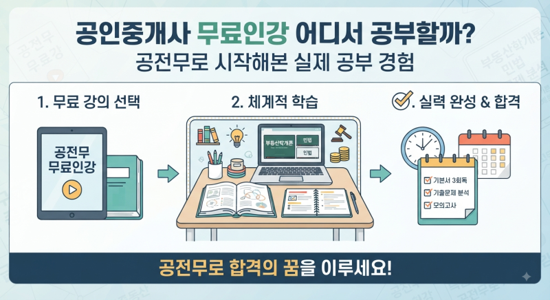 공인중개사 무료인강 어디서 공부할까 공전무로 시작해본 실제 공부 경험