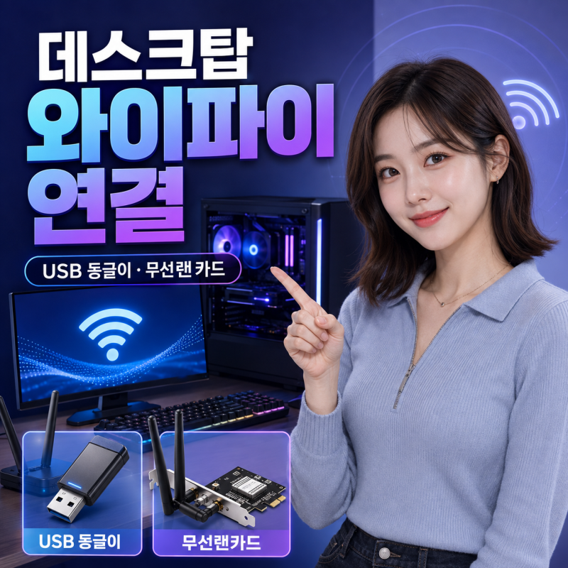 데스크탑 컴퓨터 와이파이 연결 가능할까? USB 동글이·무선랜카드 설치까지 총정리