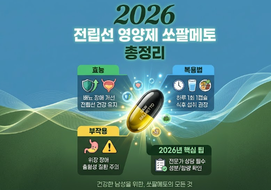 전립선 영양제 쏘팔메토, 효능과 복용법부터 부작용까지 2026년 총정리