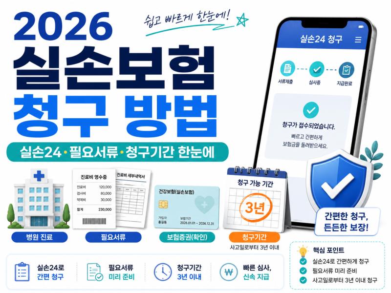 2026 실손보험 청구 방법 총정리｜실손24 신청방법·필요서류·청구기간 확인