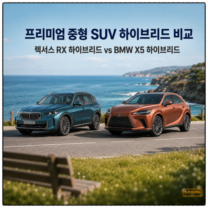 중형 SUV 하이브리드 렉서스 RX BMW X5 비교해보면