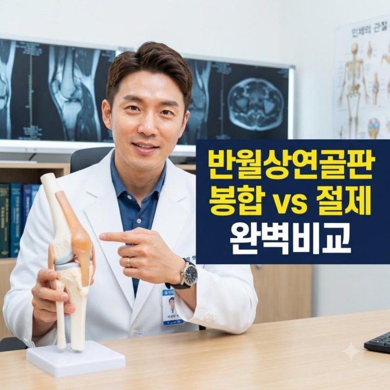 반월상연골판 봉합술 vs 절제술 차이점 및 장단점, 목발 착용 기간과 나에게 맞는 수술찾는방....