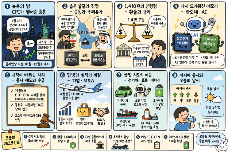 8월 13일 주요 뉴스 브리핑