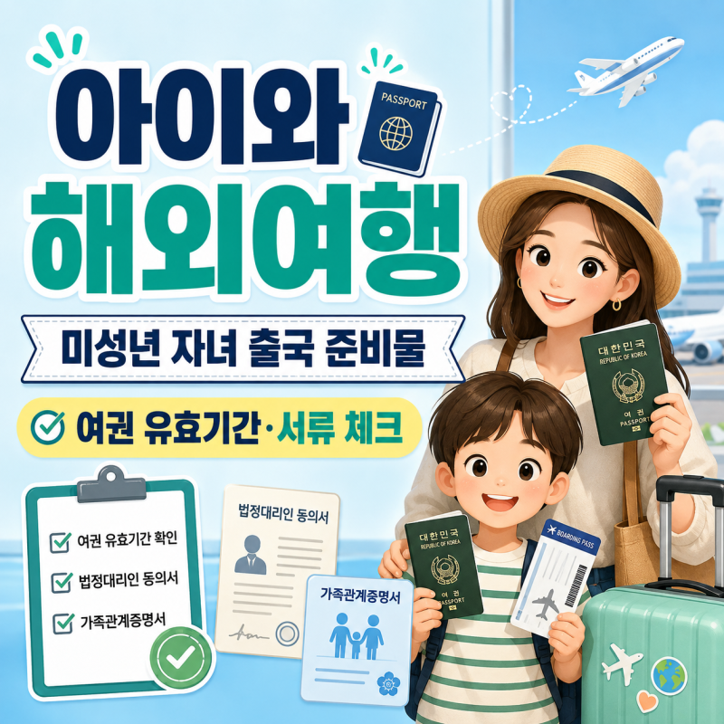 [아이와 해외여행] 미성년 자녀와 출국 시 필수 준비물 & 여권 유효기간/서류 완벽 체크리스....