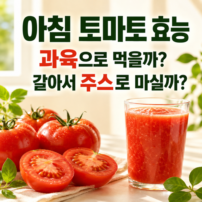 아침 토마토 효능, 과육으로 먹을까 갈아서 주스로 마실까?