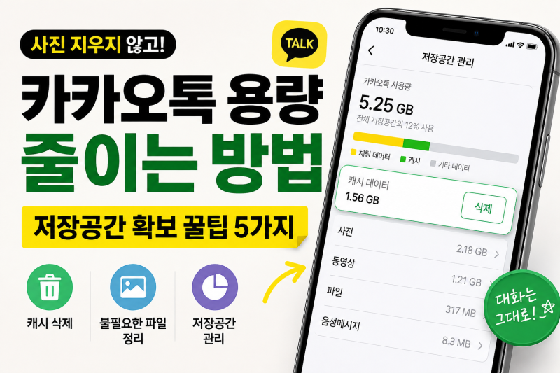 카카오톡 용량 줄이기｜사진 지우지 않고 저장 공간 확보하는 가장 쉬운 방법