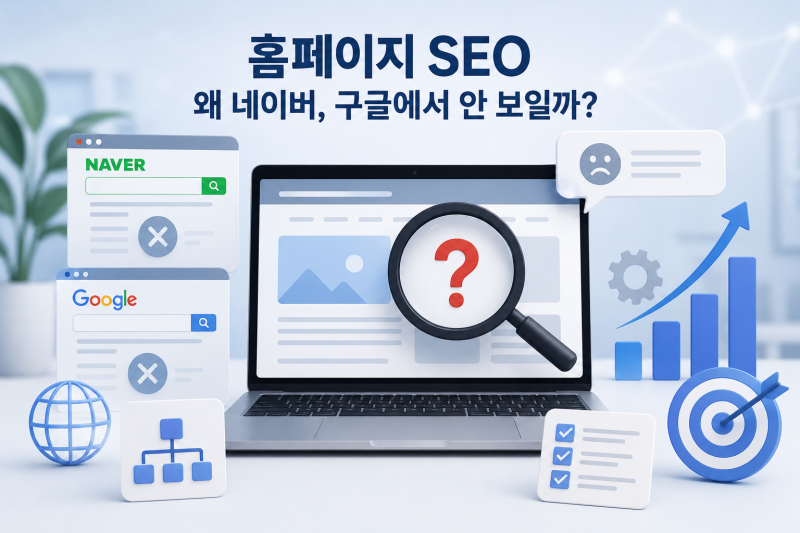 홈페이지 SEO, 왜 네이버와 구글에서 보이지 않을까? 검색 노출을 막는 원인과 개선 방법
