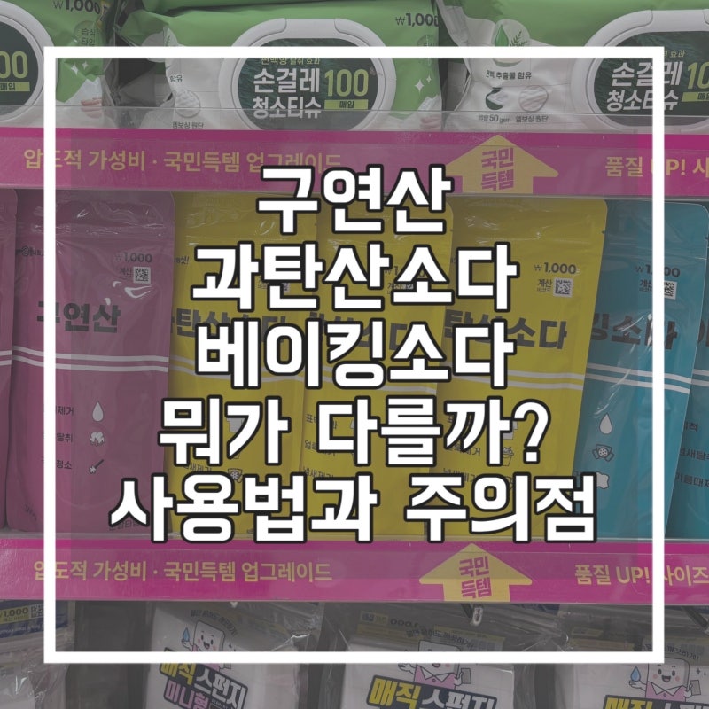 다이소 구연산 과탄산소다 베이킹소다 차이와 활용법 주의점