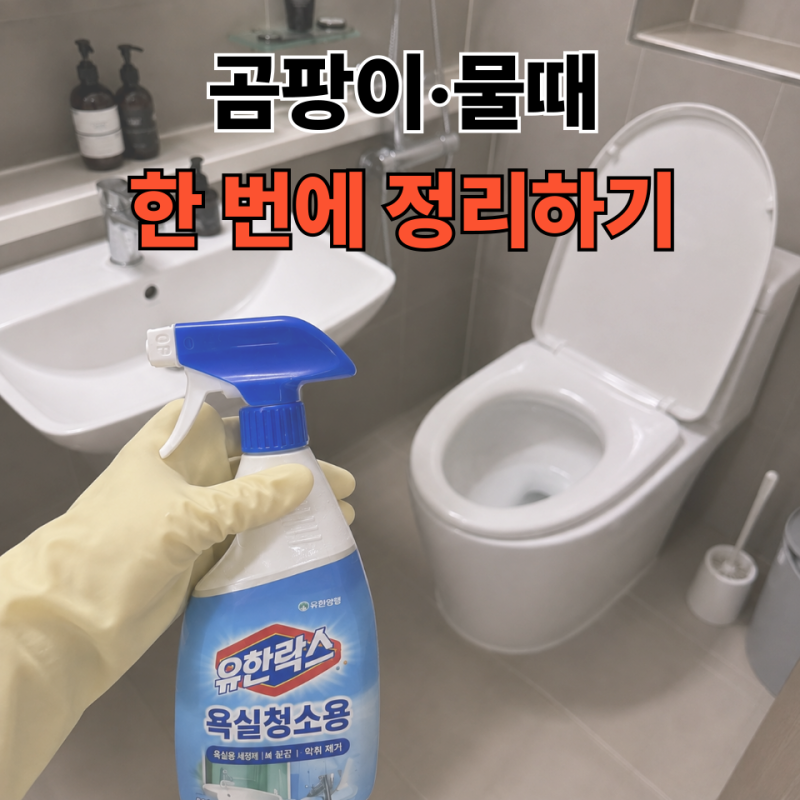 유한락스 욕실청소｜물때와 곰팡이 깔끔하게 제거